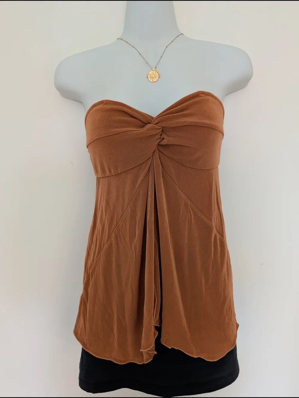 NWT Free People Twist Front Strapless Top in Burnt Orange